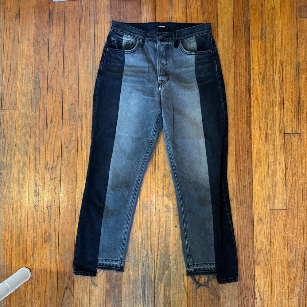 GRLFRND Two-Tone Black and Gray Jeans
